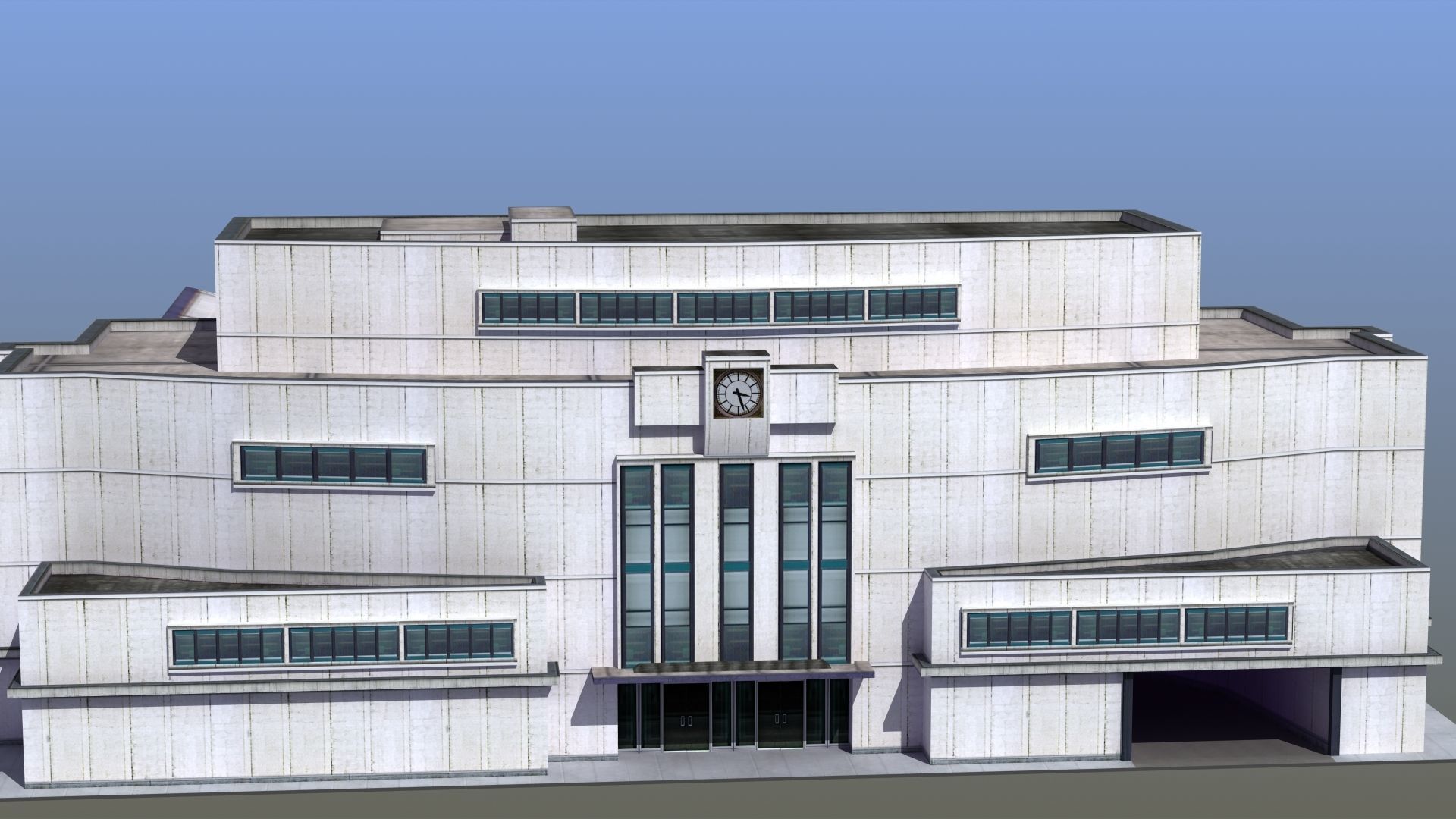 Bus Terminal Low-poly 3D model_7