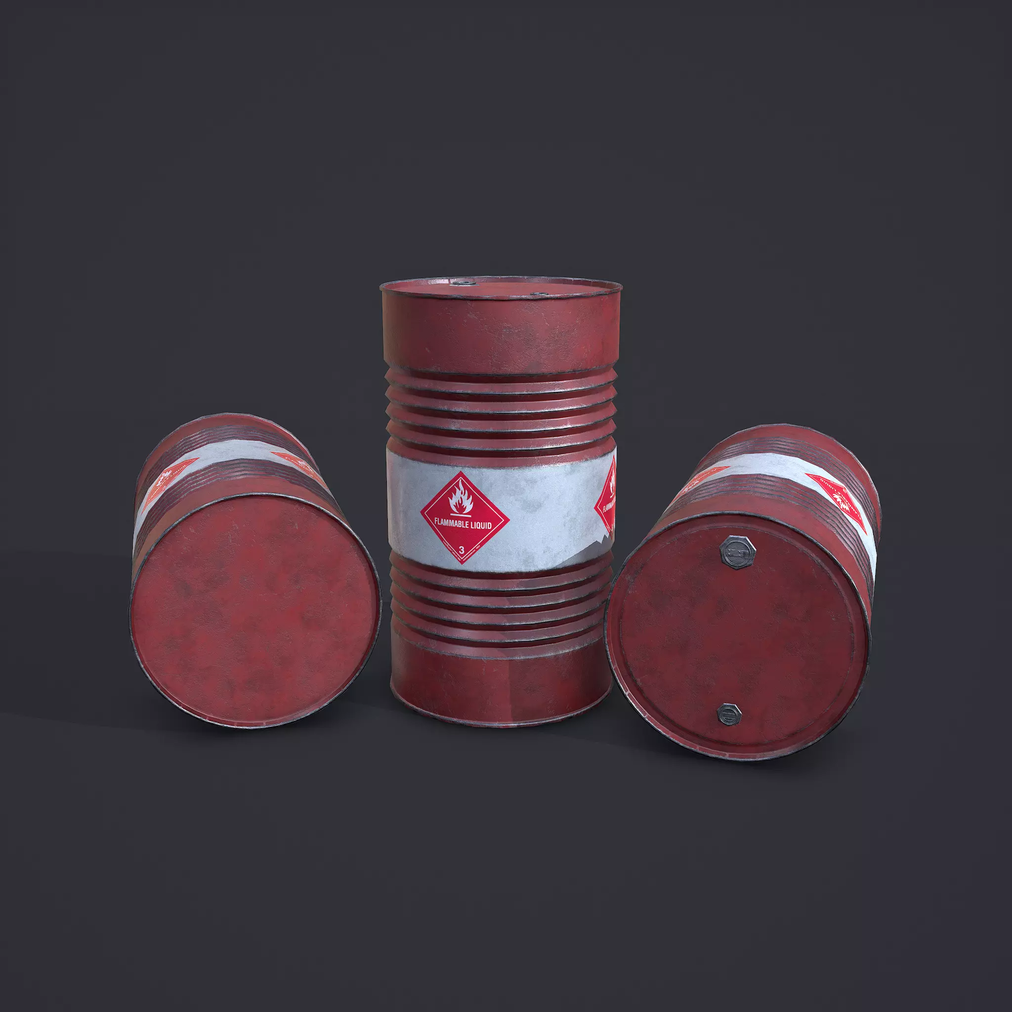 Oil Drum Low-poly 3D model