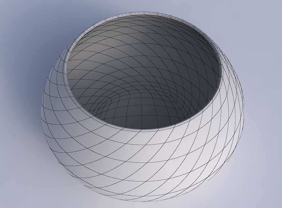 Bowl squeezed twisted smooth 3D print model_6