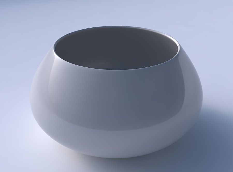 Bowl squeezed twisted smooth 3D print model_3