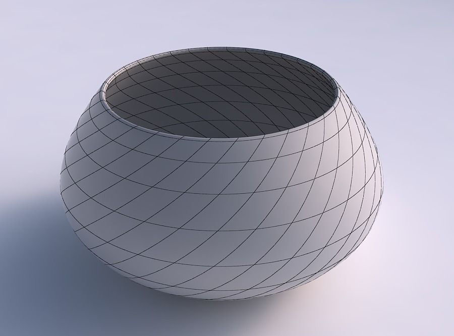 Bowl squeezed twisted smooth 3D print model_5