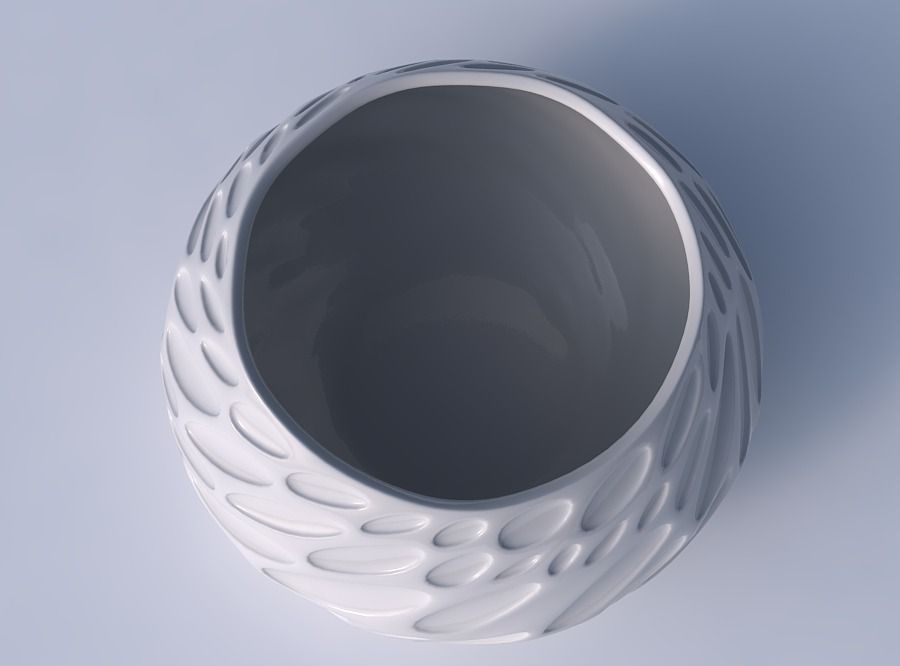 Bowl squeezed twisted with bubbles 3D print model_2