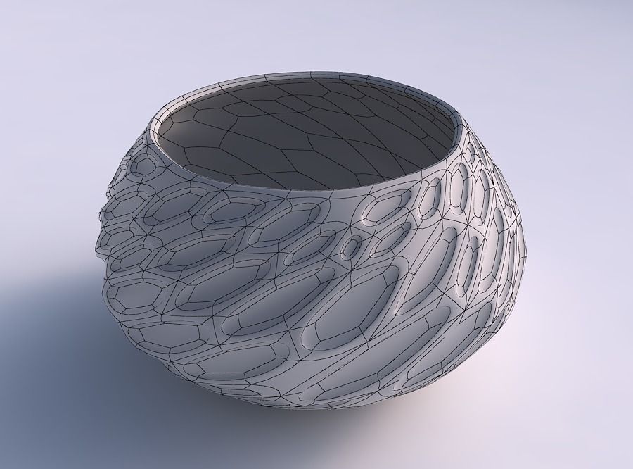 Bowl squeezed twisted with bubbles 3D print model_5
