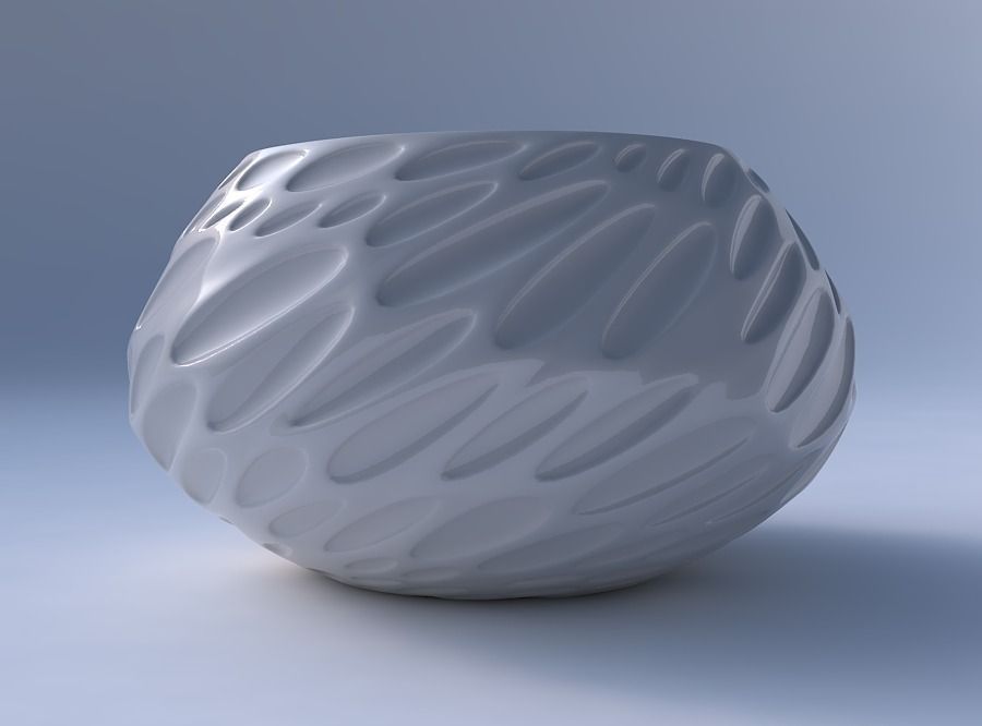 Bowl squeezed twisted with bubbles 3D print model_4