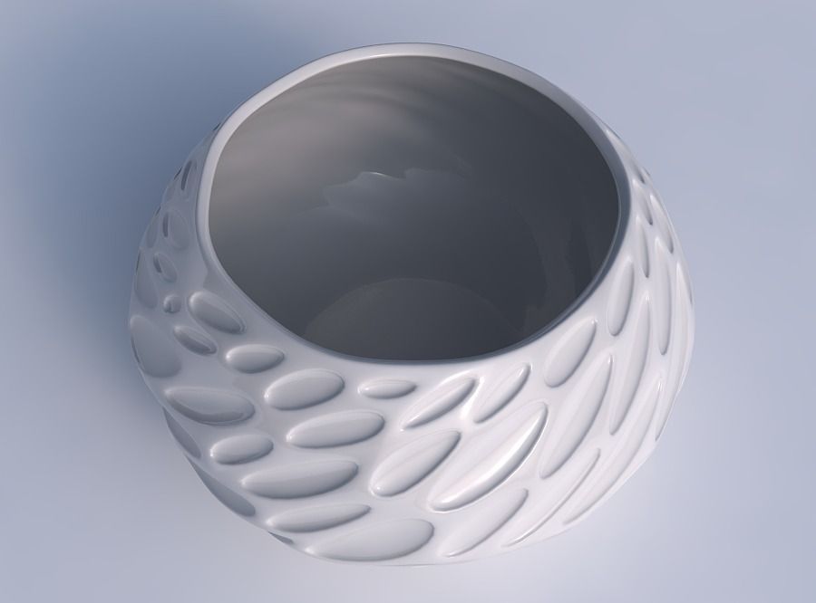 Bowl squeezed twisted with bubbles 3D print model_1