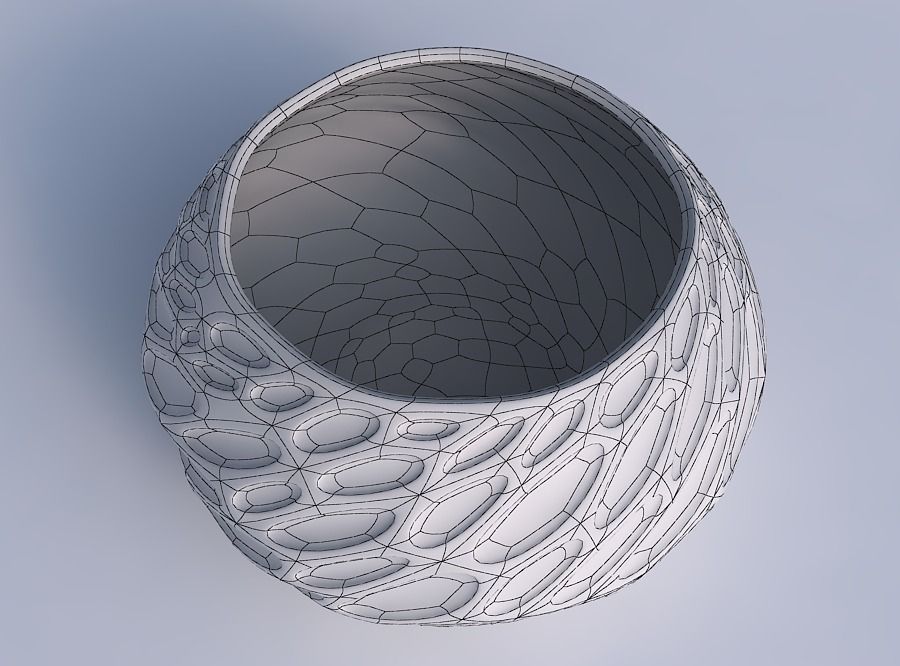 Bowl squeezed twisted with bubbles 3D print model_6