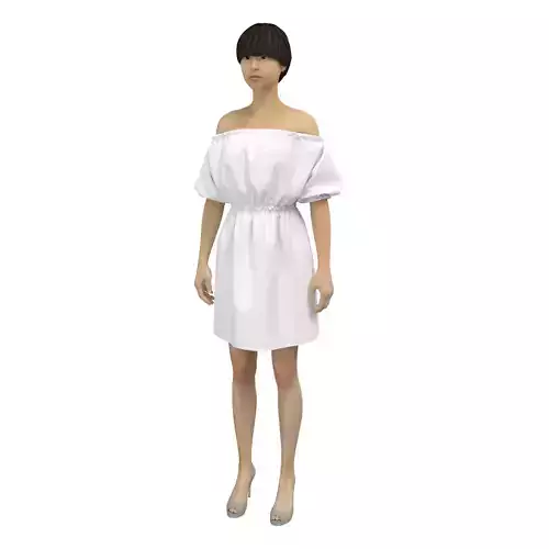 Dress in blue and white colors