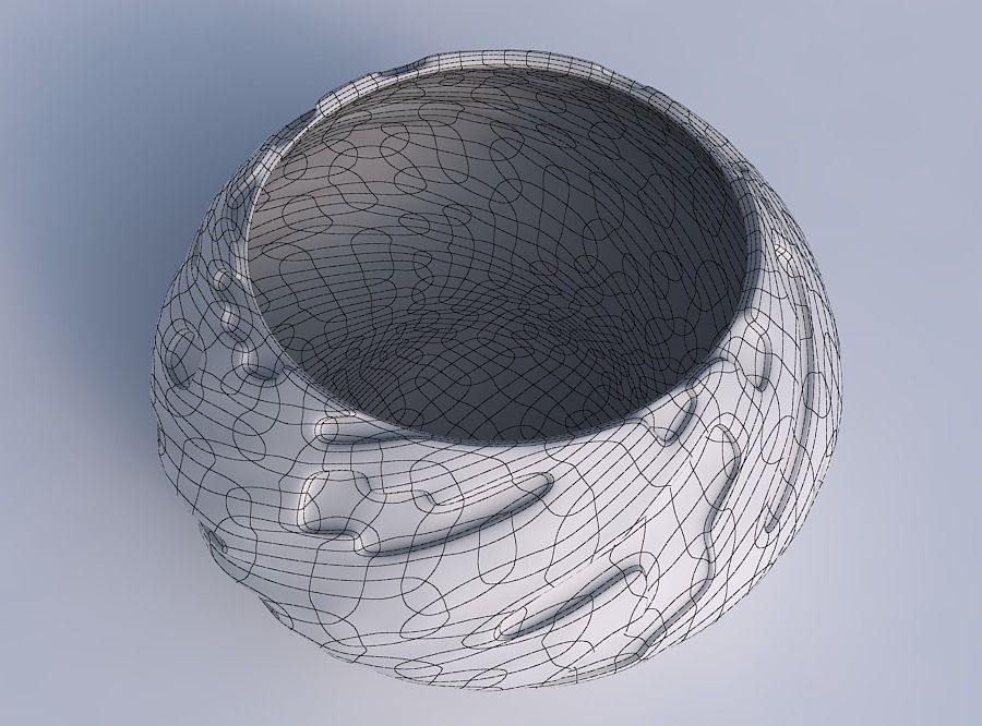 Bowl squeezed twisted with cavities smooth 3D print model_6