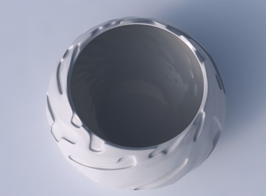 Bowl squeezed twisted with cavities smooth 3D print model_2