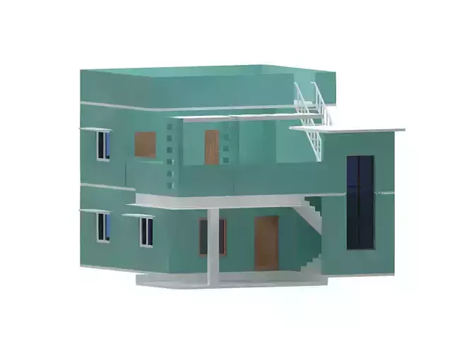 complete 3d home elevation Free low-poly 3D model
