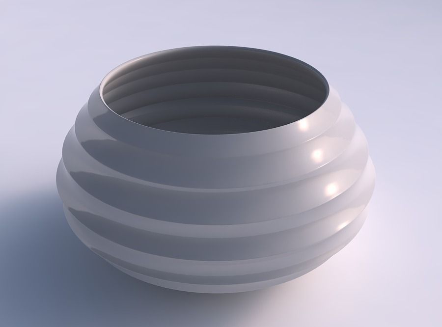 Bowl squeezed twisted with curved horizontal sections 3D print model