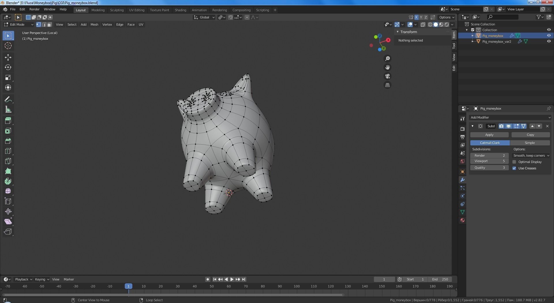Money box pig 3D print model_8