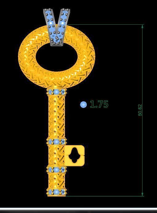 key necklace 3d unisex model 3D print model_1