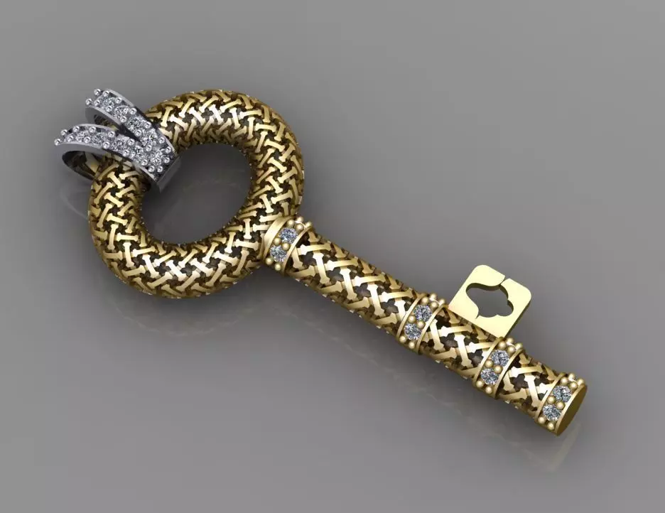 key necklace 3d unisex model 3D print model_0