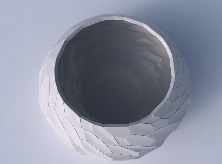 Bowl squeezed twisted with fine twisted organic cells 3D print model_2
