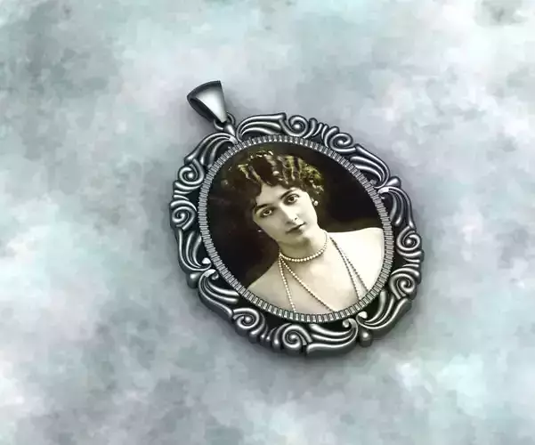 antique frame necklace 3d modelling printer 