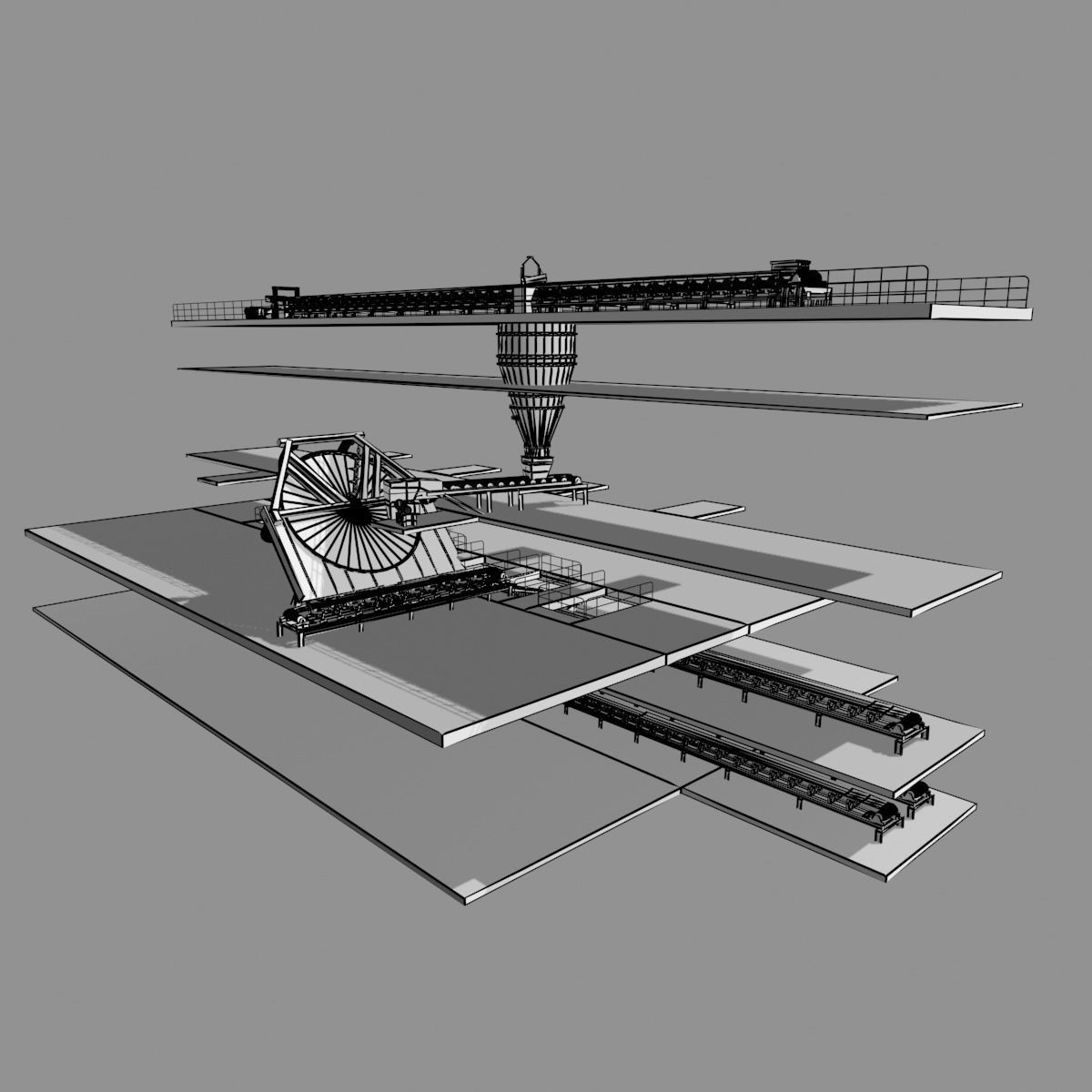 Iron Ore Pelletizing Unit 3D model_14