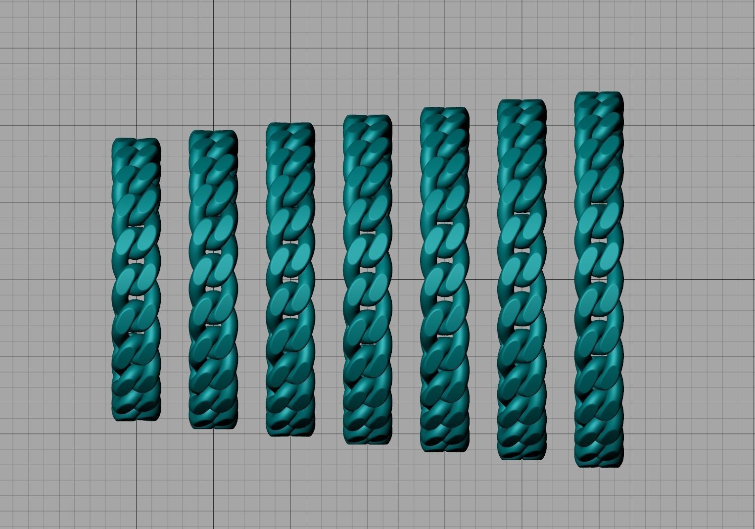 Miami Cuban Link Chain Ring Stackble Ring 3D print model_13