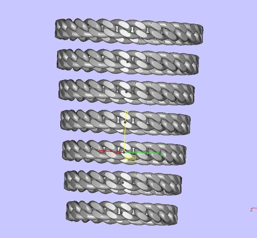 Miami Cuban Link Chain Ring Stackble Ring 3D print model_14