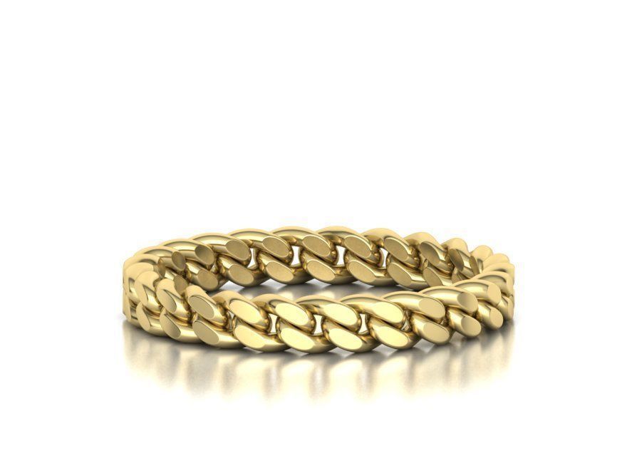 Miami Cuban Link Chain Ring Stackble Ring 3D print model_2