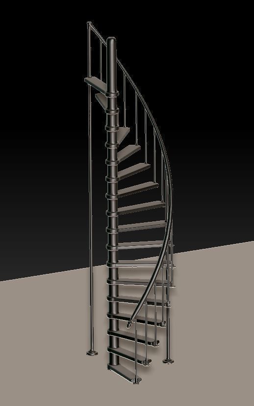 3D Printable ready Modern Spiral Staircase  3D print model_1