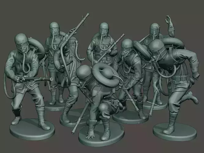 German soldiers ww1 G5 Pack 1 3D Model Collection