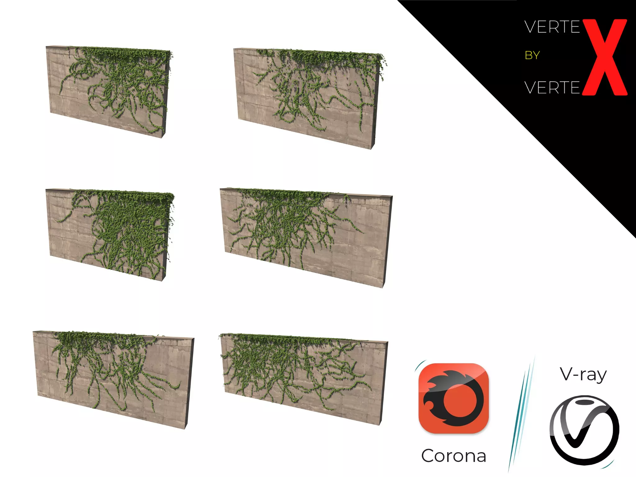 Hanging Ivy Wall Mini Bundle vol 03 3D model_0