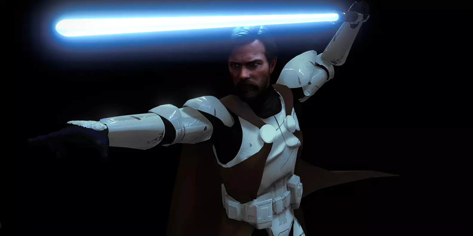 Obi Wan With Clone Armor - Rigged 3D model