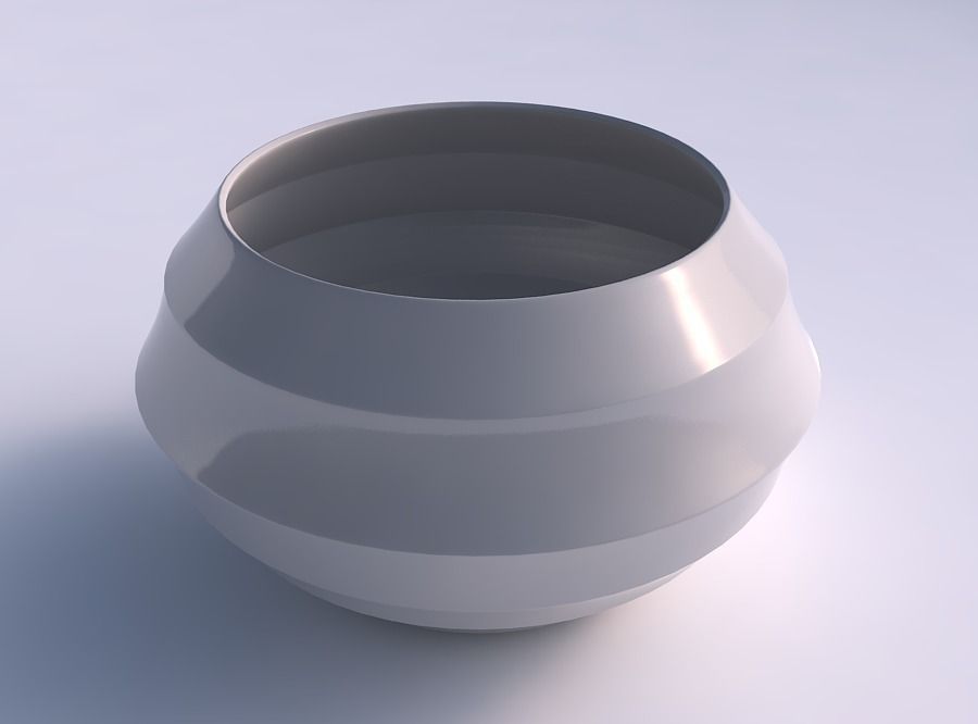 Bowl squeezed twisted with horizontal sections 3D print model