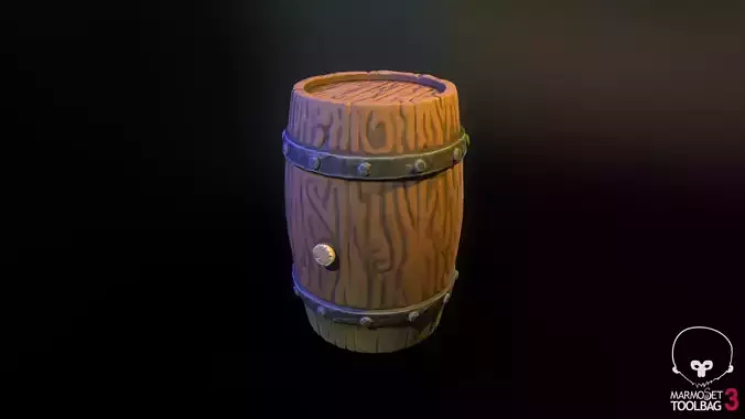 Stylised Barrel game asset