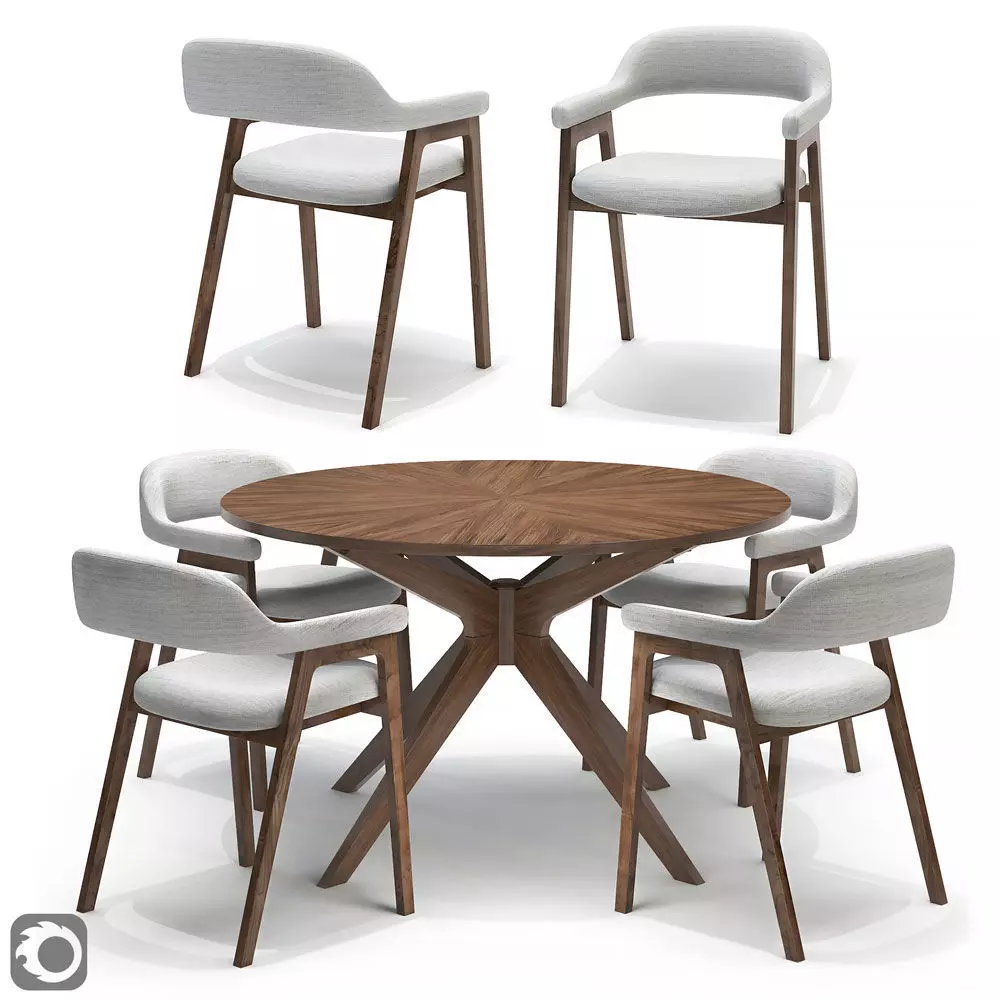 Article SET-Savis chair and Conan table 3D model_0