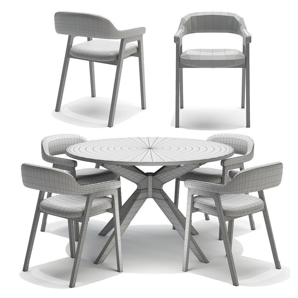 Article SET-Savis chair and Conan table 3D model_3