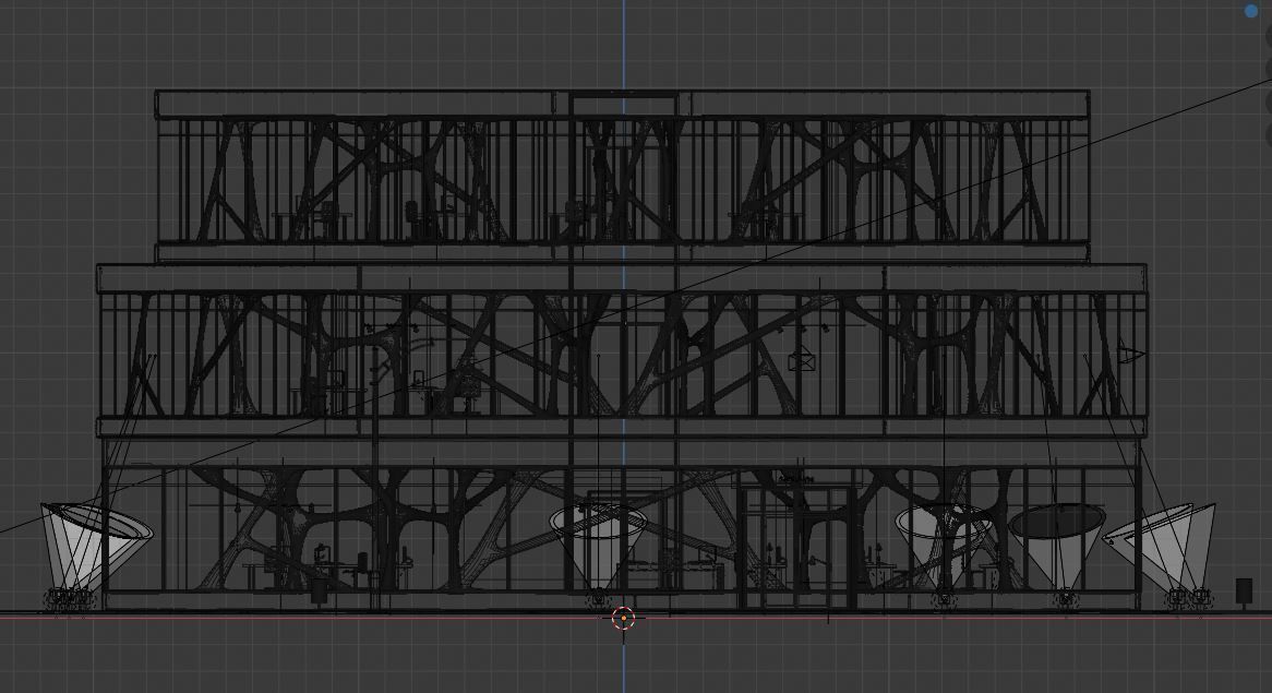 Cubic Building Low-poly 3D model_5