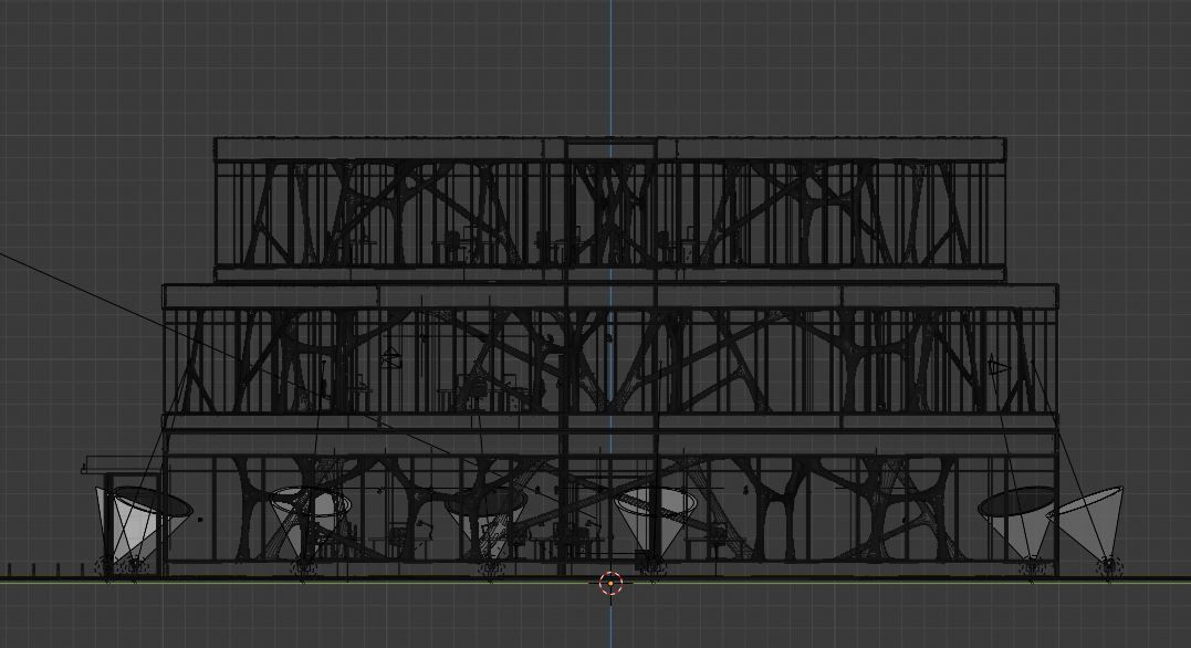 Cubic Building Low-poly 3D model_6