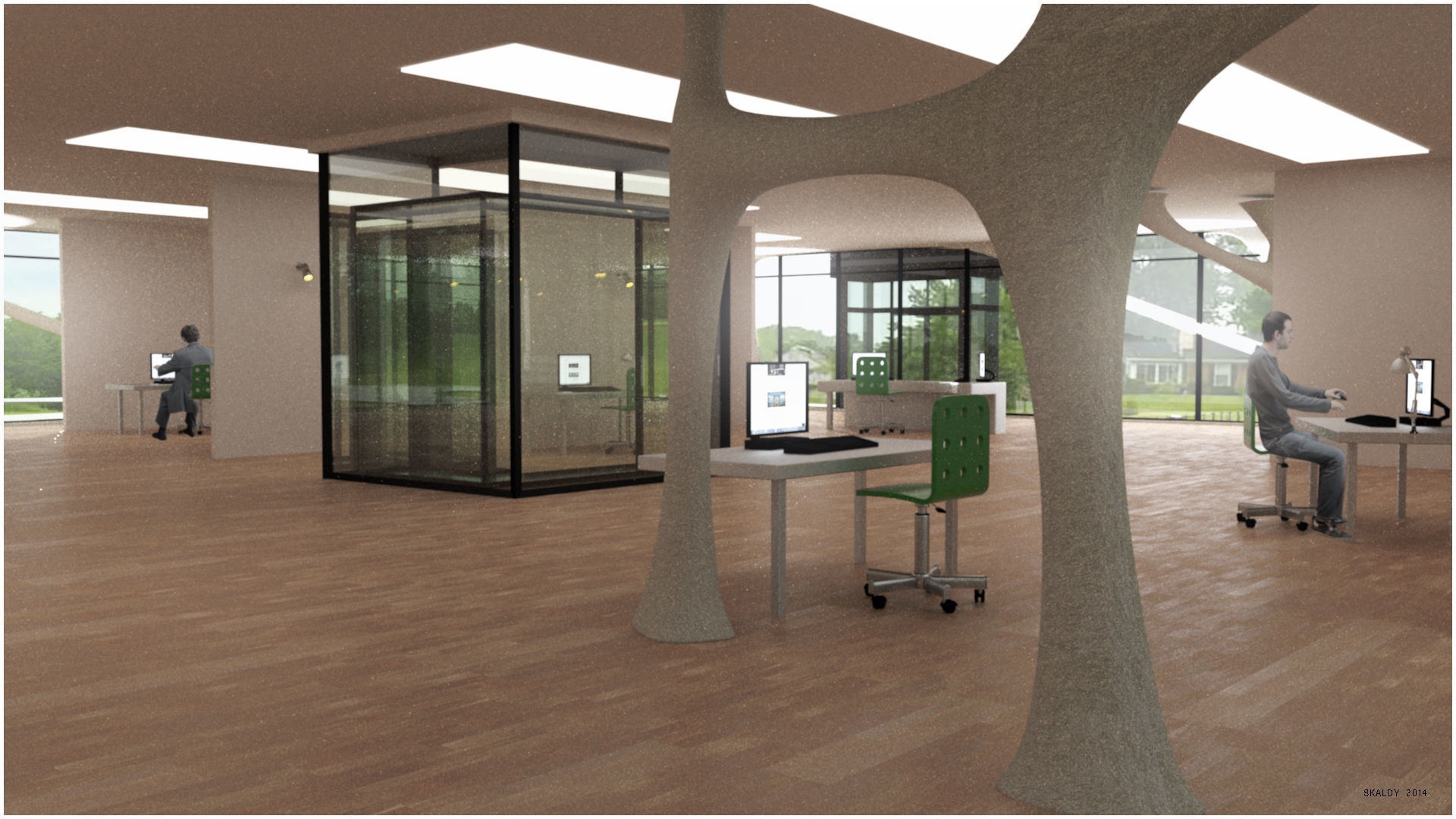 Cubic Building Low-poly 3D model_2