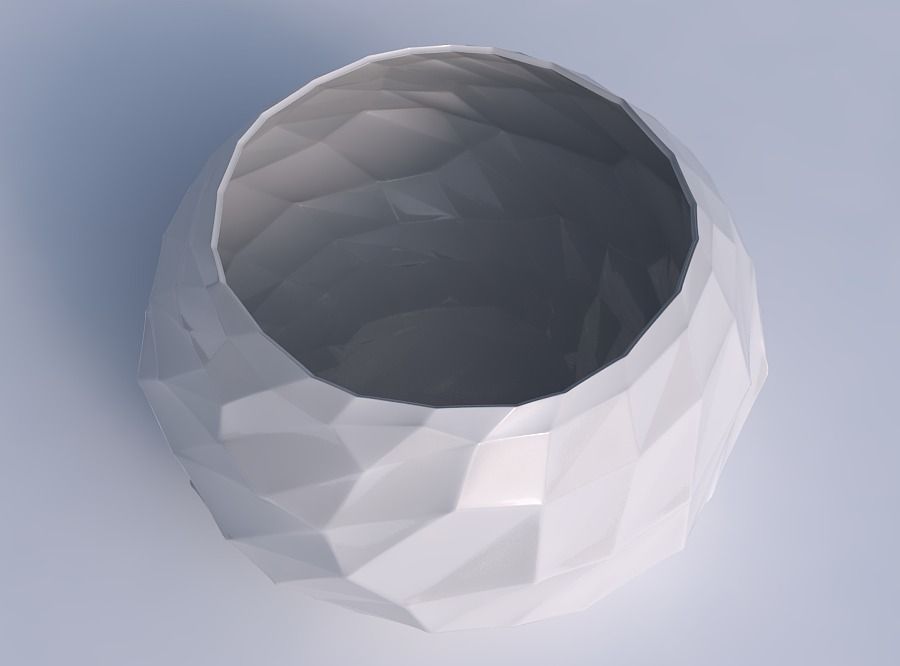 Bowl squeezed twisted with low-polygon 3D print model_1