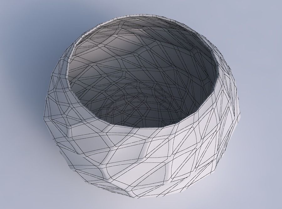 Bowl squeezed twisted with low-polygon 3D print model_6