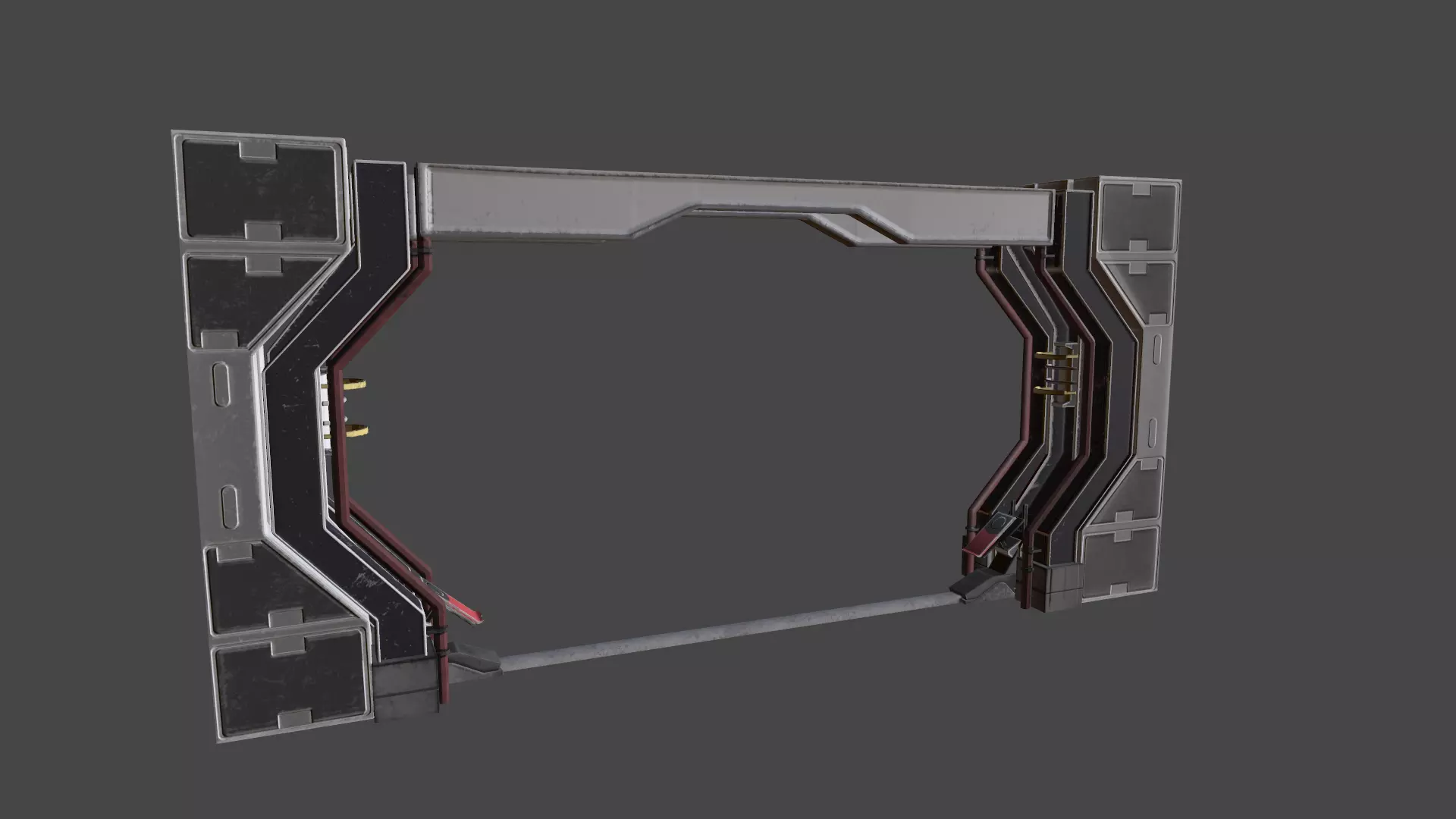 Sci-Fi Piller - Door Low-poly 3D model_0