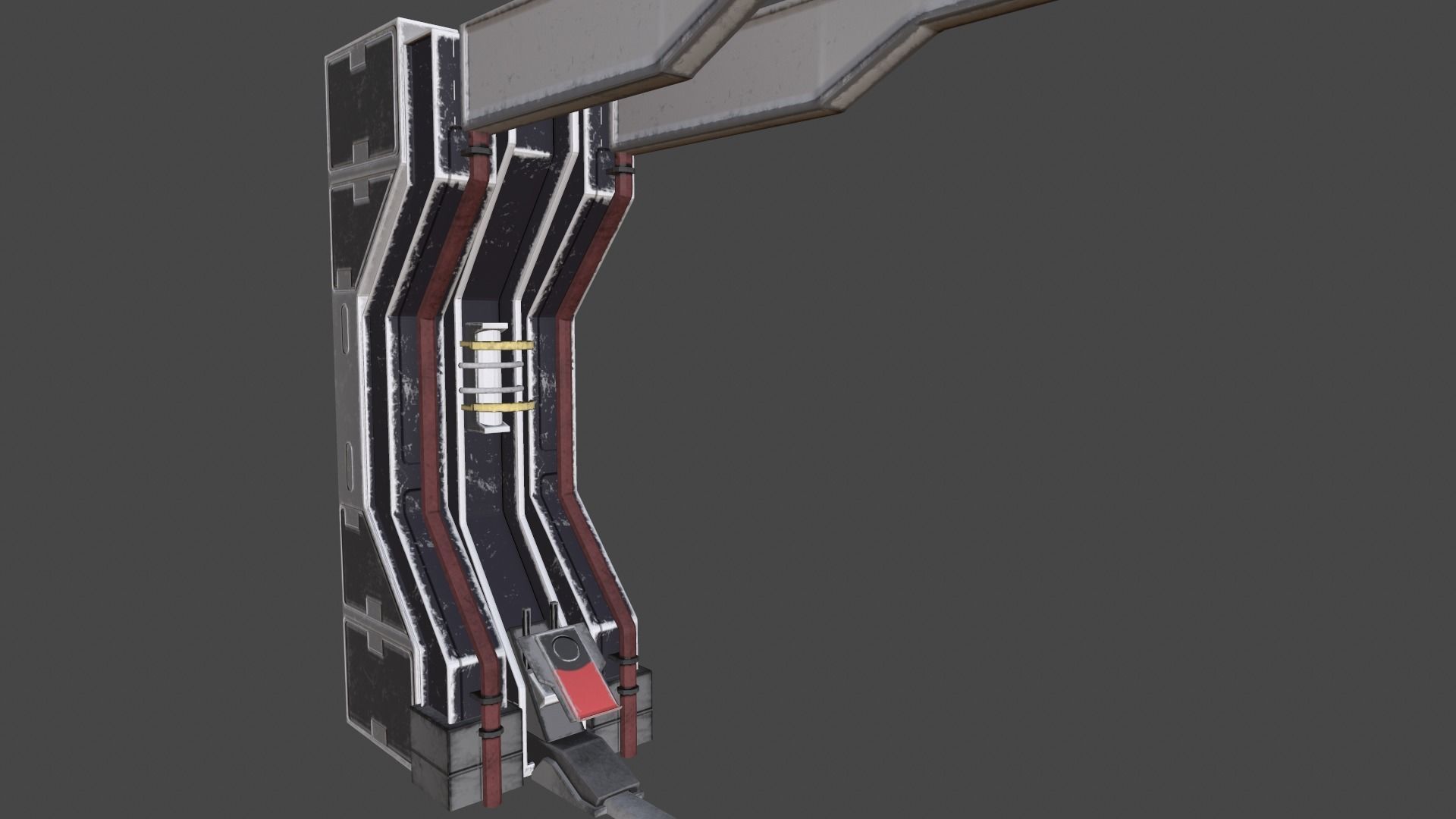Sci-Fi Piller - Door Low-poly 3D model_3