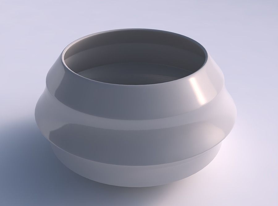 Bowl squeezed twisted with pronounced horizontal sections 3D print model