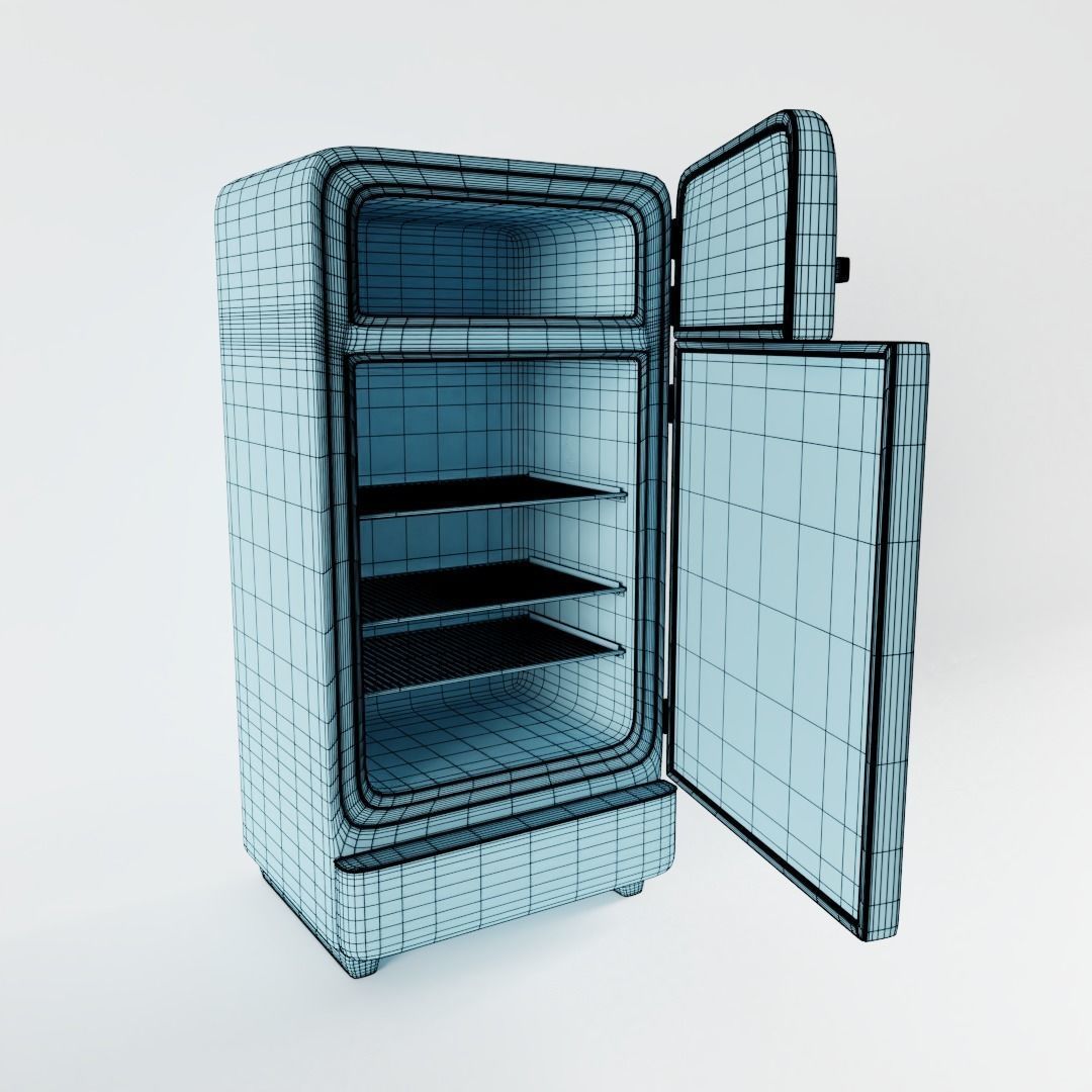 Vintage Fridge 3D model_3