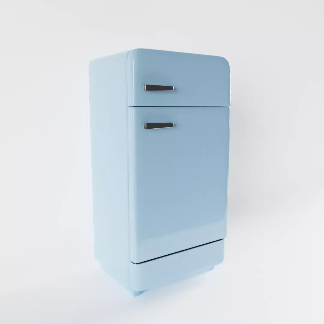Vintage Fridge 3D model_0