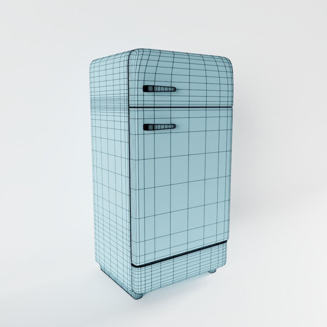 Vintage Fridge 3D model_4