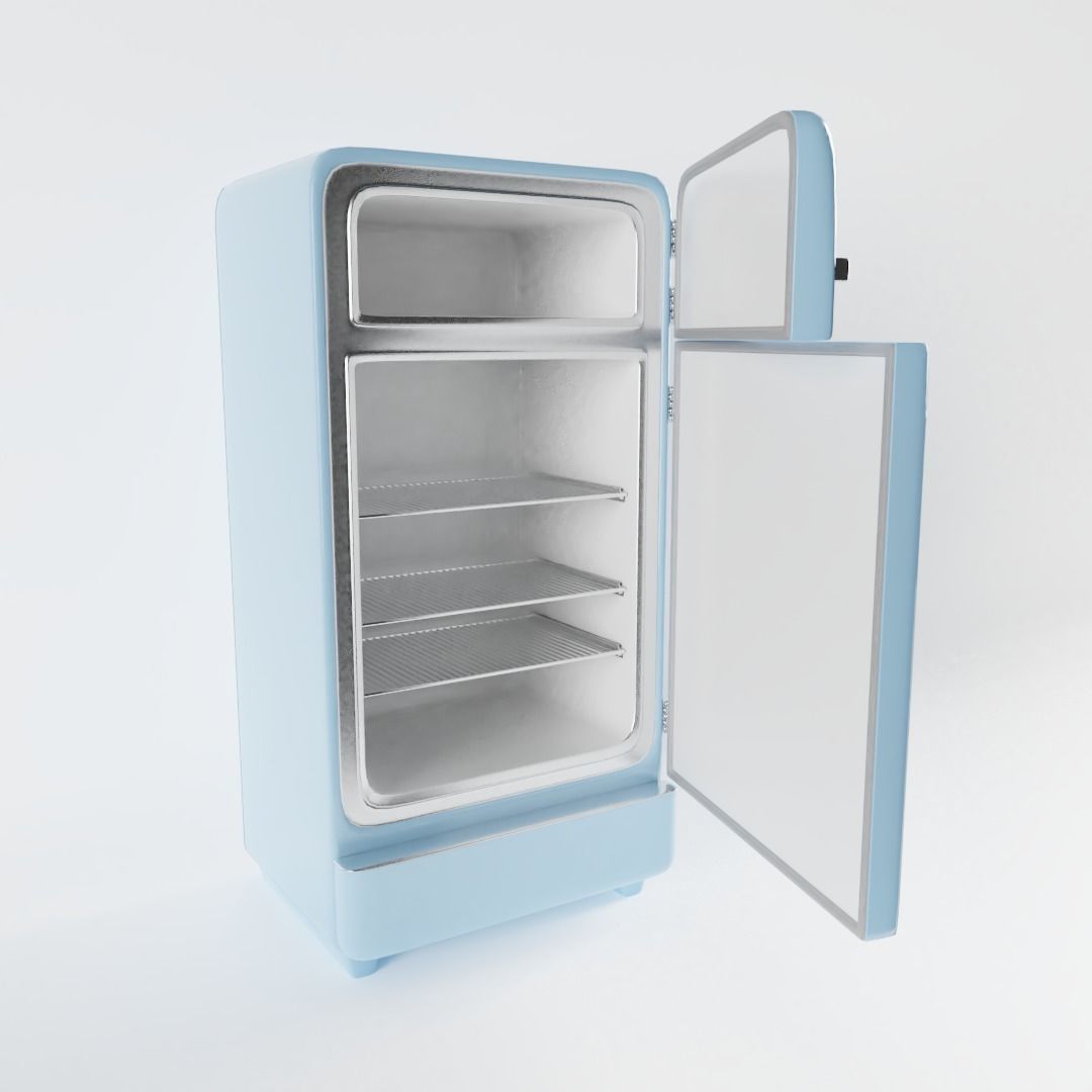 Vintage Fridge 3D model_2