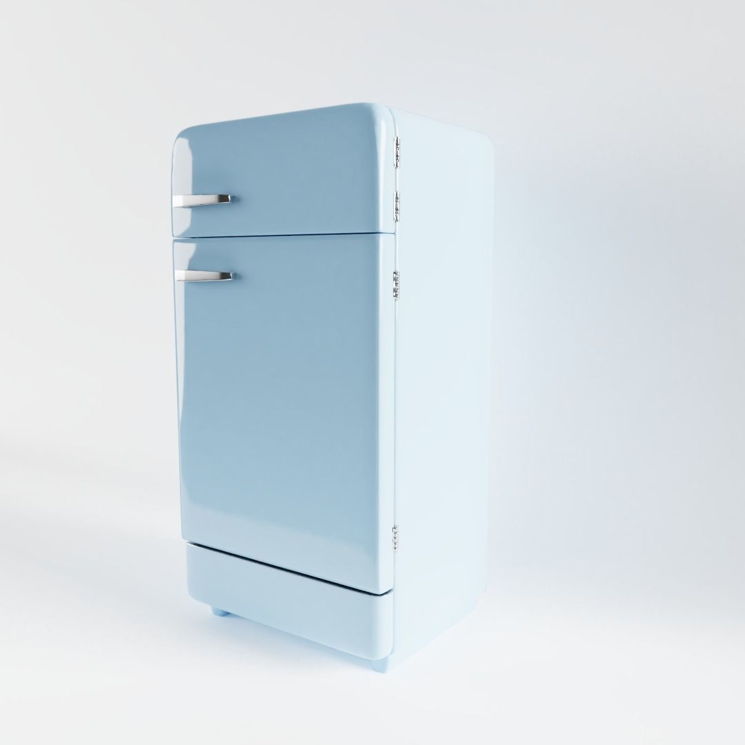Vintage Fridge 3D model_1