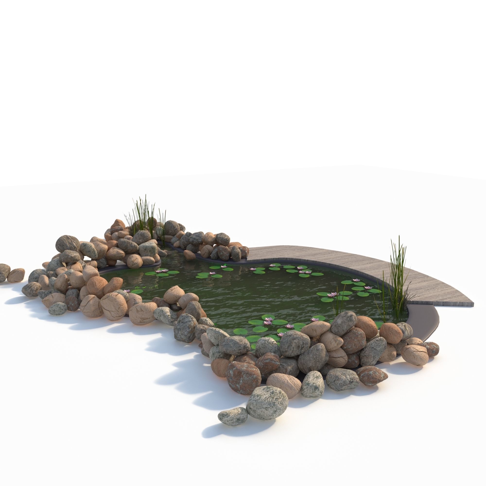 Garden Pond 3D model_3