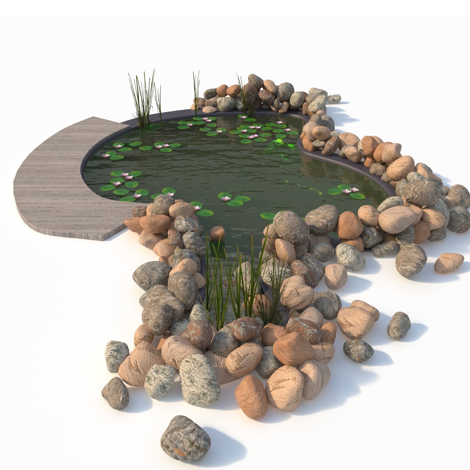 Garden Pond 3D model_1