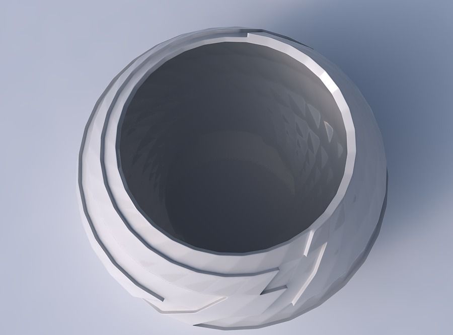 Bowl squeezed twisted with sharp ribbons 3D print model_2