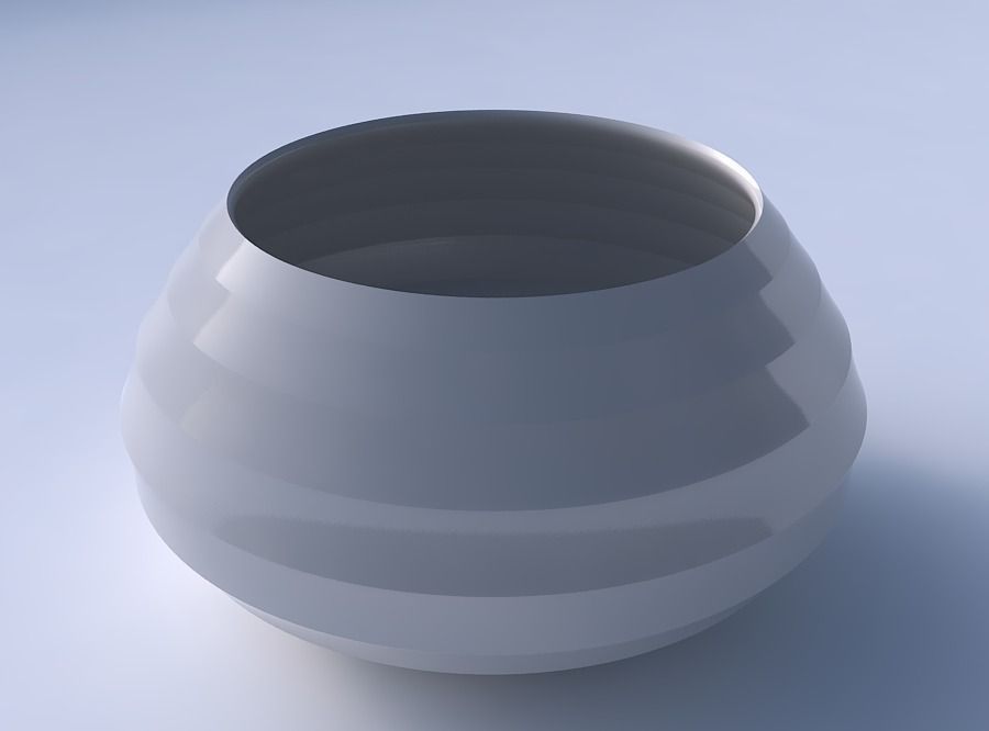 Bowl squeezed twisted with small horizontal sections 3D print model_3