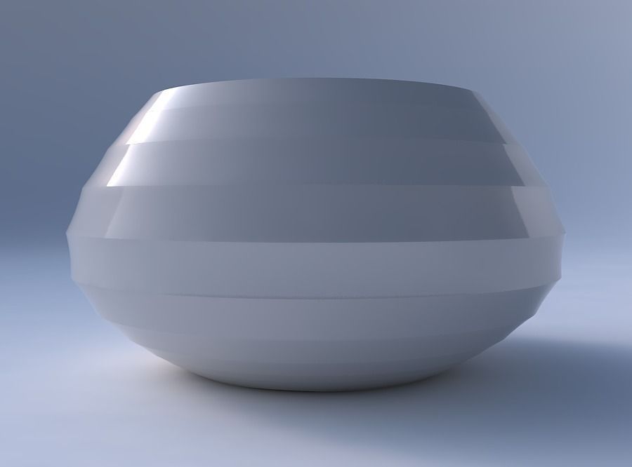 Bowl squeezed twisted with small horizontal sections 3D print model_4